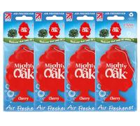 Mighty Oak Cherry Car Air Freshener - 4 Pack - Long Lasting Hanging Car Deodoriser - Odour Eliminator - UK Made Car Scent Freshener - Auto Accessories