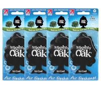 Mighty Oak Hanging Tree Car Air Fresheners, Ice Cool, 4 Fresheners | One pack of 4 tree-shaped hanging fresheners in Ice Cool fragrance. Long-lasting scent, made in the UK.