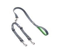 Mighty Paw Double Dog Lead - Perfect For Small And Large Dogs - Adjustable Length - Customize For Dogs Any Size - Reflective Stitching For Increased Visibility - Tangle Free Swivel Leash Attachment