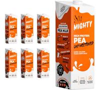 Mighty Pea Milk Unsweetened, High Protein Plant Based M.lk, (6x1L Cartons), Sugar Free, Free from Dairy, Nuts & Lactose, UHT Pea Drink