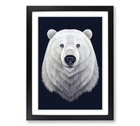 Mighty Polar Bear Framed Wall Art Print A2 Black
