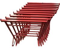 Mighty Products - 10 x Builders Trestles Size NO.3, Adjust from 1.0m - 1.8m (Trestle Band Stands) SWL 690kg Made in The UK - Spray Painted Red for Hard-Wearing Finish. Ideal for Builders & DIY