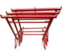 Mighty Products - 3 x Builders Trestles Size NO.3, Adjust from 1.0m - 1.8m (Trestle Band Stands) SWL 690kg Made in The UK - Spray Painted Red for Hard-Wearing Finish. Ideal for Builders & DIY
