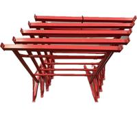 Mighty Products - 5 x Builders Trestles Size NO.3, Adjust from 1.0m - 1.8m (Trestle Band Stands) SWL 690kg Made in The UK - Spray Painted Red for Hard-Wearing Finish. Ideal for Builders & DIY.