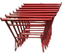 Mighty Products - 8 x Builders Trestles Size NO.3, Adjust from 1.0m - 1.8m (Trestle Band Stands) SWL 690kg Made in The UK - Spray Painted Red for Hard-Wearing Finish. Ideal for Builders & DIY