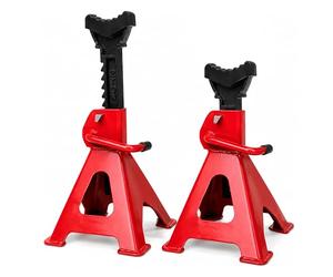 Mighty Products Heavy Duty 2 Ton Axle Stands Pair | Adjustable Height 265-390mm Steel Support Stands with Anti Slip Saddle for Garage Workshop Trolley Jack Use Vehicle Maintenance