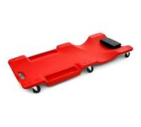 Mighty Products Mechanic 40 Inch Rolling Garage Creeper Board With Padded Headrest 350Lbs Capacity Red