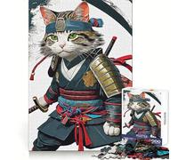 Mighty Samurai Cat 1000 Piece Jigsaws for Adults Puzzle Logic Workout Precise Connection Home Play (50x75cm)