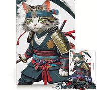 Mighty Samurai Cat 1000 Piece Puzzle For Adults Creative Play Snug Joint Real Challenge Night Activity (38x26cm)