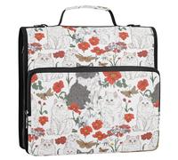 Mighty Selkirk Rex Cats White 1.5-Inch 3-Ringing Document Binder Organizer with Handle Easy to Carry for School/Office