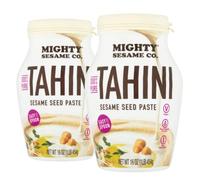 Mighty Sesame Co. Tahini Paste 454g (Pack of 2) | 100% Pure Ground Sesame Paste, Rich & Creamy Tahini Sauce for Hummus & Dressing | Vegan, Gluten-Free, Kosher, Halal, Keto Friendly