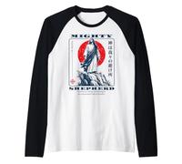 Mighty Shepherd Jesus Psalm 46:1 Christian Japanese Art Raglan Baseball Tee