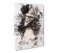 Mighty Silverback Gorilla Watercolour Canvas Print | Gallery Wrapped 30mm Frame Wall Art | 20x14 inches | Ready to Hang | Modern Animals Picture | Living Room Bedroom Lounge Office