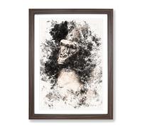 Mighty Silverback Gorilla Watercolour Modern Framed Print | A2 Walnut Framed Wall Art | Ready to Hang | Modern Animal Picture | Living Room Bedroom Lounge Office