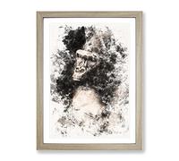 Mighty Silverback Gorilla Watercolour Modern Framed Print | A3 Oak Framed Wall Art | Ready to Hang | Modern Animal Picture | Living Room Bedroom Lounge Office
