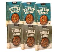 Mighty Spice Curry Paste MultiPack (6 x 80g) - 3 x Butter Chicken & 3 x Tikka Masala, Curry Sauce Kit with Indian spices, Quick Easy 10-Minute Curry at Home, Vegan Gluten Free