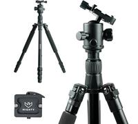 Mighty Tactical Hunting Tripod 303 with Picatinny Rail Adapter - Lightweight Aluminum, 155cm Max Height, 10KG Load, Quick-Release Mount, 360° Pan, Spiked Feet, Carry Bag Included