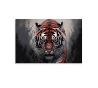Mighty Tiger Animal Poster Poster Vintage Art, Wall Canvas, Decoration Aesthetic, Living Room, Kids Room Dormitory, Cafe, Bathroom, Suitable for Bedroom, Gym, Cool Classic 16x24inch(40x60cm) Unframe-s