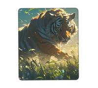 Mighty Tiger Mouse Pad Black Durable Soft Waterproof Non-Slip Rubber Leather with Stitched Edge Gaming Mouse Pads for Desk Office Laptop11.8 x9.8