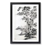 Mighty Tree by LAN Ying Framed Print | A2 Black Framed Wall Art | Ready to Hang | Modern Floral Picture | Living Room Bedroom Lounge Office