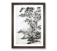 Mighty Tree by LAN Ying Framed Print | A2 Walnut Framed Wall Art | Ready to Hang | Modern Floral Picture | Living Room Bedroom Lounge Office