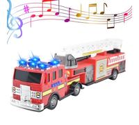 Mighty Wheels Steel Fire Truck Toy 26" - Large Free-wheeling Toy Truck with Sounds and Lights and Movable Ladder - Durable Steel and Plastic Fire Engine Toys for 3+ Year Old Boys and Girls