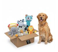 Mighty2Save 6 Pack Assorted Plush Dog Toys For Large, Medium And Small Dogs | Chow Toys, Interactive Toys, Squeaky Value Bundle |Toys Chosen At Random