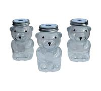 Mighty2Save Bear-Shaped Storage Jar, Clear PET Plastic Container for Sweets and Candy (2)