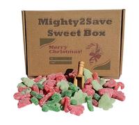 Mighty2Save Christmas Sweet Box, 400g Holiday Gummy Mix with Gift Message, Red and Green Festive Candy