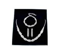 Mighty2Save UK Women Ladies Fashion Silver jewelry Necklace Earrings & Bracelet Wedding Gift