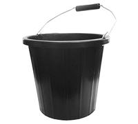 Mightyflex 10 Litre Tub - Heavy Duty Utility Bucket with Reinforced Grip Handle - Durable Plastic Build with Litre & Gallon Markings - Ideal for DIY, Cleaning, Cement, Garden, Site or Home Use - Black