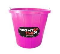 Mightyflex Calf Bucket 10 Litre - Strong, Spacious & Multi-Use - Easy-Grip Handle - For Feeding, Mixing, Cleaning, Gardening - Farm, Stable, Home - Red, Blue, Pink, Green, Purple_Pink