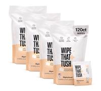 MightyGoodWipe That Tush On-The-Go Flushable Net - 4 Pack, 120 Extra Large Aloe Wipes - Hypoallergenic & Unscented - Septic and Sewer Safe