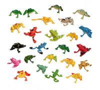 MIGIFTDY 24 Pcs Realistic Frog Figurine Set, Mini Plastic Frog Models, Educational Frog Toys, Mini Beasts Play Figures Gifts for Kids Party Garden Plant Decor
