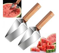 MIGIFTDY 2PCS Watermelon Slicer Melon Cutter Fruit Cutter Fruit Slicer Hand Gadget Fruit Knife Chip Cutter, Stainless Steel Manual Fruit Slicer Triangle Cutter for Summer Fruit Cutting, Essential Kitc