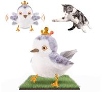 Migipaws Cat Toys Flapping Bird (No Flying) Lifelike Sandpiper Royale Chirp Tweet Rechargeable Touch Activated Kitten Toy Interactive Exercise Toys for All Breeds Cat Kicker Catnip Toys
