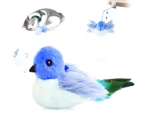Migipaws Cat Toys,Interactive Lifelike Flapping Bird with Catnip, Hanging by Clamp on Table Edge, Automatic Chirping Kitten Toys for Indoor Cats Self Play, Rechargeable