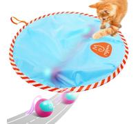 Migipaws Interactive Cat Ball Toy Set, Automatic Rolling Ball hidden in Mysti-Pouch, Fluffy Tail, Small Mouse as Accessory, Fun Tracker Cat Toys for Bored Indoor Cats