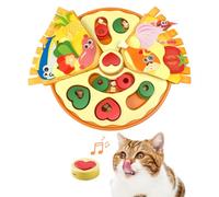 Migipaws Interactive Cat Toy, Intelligence Toy for Cats & Puppies, Snuffle Mat for Slow Feeding & Fun Learning, Squeaky Toy with Recording Playback (Pizza)