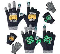 Migliore Wear 2 Pairs Kids Winter Gloves, 3 in 1 Touchscreen Kids Magic Gloves, Children Knitted Full Finger Mittens & Thermal Fingerless Gloves for 4-14 Years Boys Girls