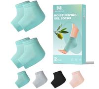 Migliore Wear Moisturising Socks for Cracked Heel, Gel Socks for Women Men | Heel Socks with Natural Jojoba Oil, Olive Oil, Grapeseed Oil, Vitamin E Gel Lining, Open-Toe Design Reusable 2 Pairs