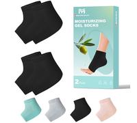 Migliore Wear Moisturising Socks for Cracked Heel, Gel Socks for Women Men | Heel Socks with Natural Jojoba Oil, Olive Oil, Grapeseed Oil, Vitamin E Gel Lining, Open-Toe Design Reusable 2 Pairs