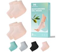 Migliore Wear Moisturising Socks for Cracked Heel, Gel Socks for Women Men | Heel Socks with Natural Jojoba Oil, Olive Oil, Grapeseed Oil, Vitamin E Gel Lining, Open-Toe Design Reusable 2 Pairs