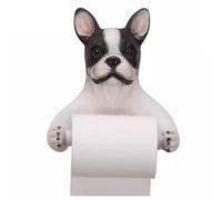 Mignon support de papier toilette en forme de bouledogue français - Distributeur mural, décor mignon pour salle de bains, idéal pour les amoureux des bouledogues