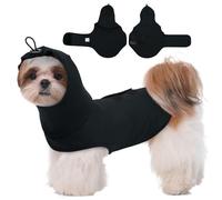 MIGOHI Calming Vest for Dogs Anxiety, Separation Anxiety Relief for Medium Breeds, Calming Head and Ear Wraps for Dogs, Dog Anxious Relief Shirt for Males and Females, Loud Music, M,Black
