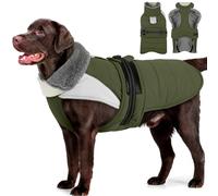 MIGOHI Comfortable Large Dog Coat - Waterproof Dog Coat with Reflective Strips,Windproof XXL Dogs Jacket with Warm Turtleneck, Snow Coats for Large Dogs,Labrador Golden Retriever,2XL,ArmyGreen