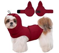 MIGOHI Dog Anxiety Vests for Small Dogs, Calming Hoodie for Fireworks,Noise,Comfort Vests for Anxiety, Wrap Ears to Relief Anxious, New Places, Social Stress, Xs,Red