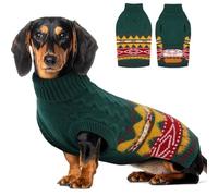MIGOHI Dog Christmas Sweater Stylish Fall Dog Sweater | Winter Knitted Pullover Vest for Medium Dogs,Durable Knitwear for Dogs with Elastic Cuffs,French Bulldog,Boston Terrier,Green,L