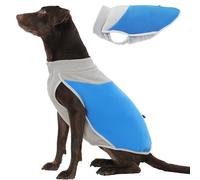 MIGOHI Dog Fleece Vest with Leash Hole - Soft Thermal Sweater Winter Warm Coats with Adjustable Button Neck for Small Medium Large Dogs, Pullover Dog Jacket Cold Weather, German Shepherd, 2XL, Blue