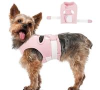 MIGOHI Small Dog Anxiety Vest, Soft Calming Wrap for Fireworks, Thunderstorm, Separation - Comfort Anxiety Relief Shirt for Dogs Stay Calm & Feel Safe, Relax in Travel, Vet, Grooming, Pink S
